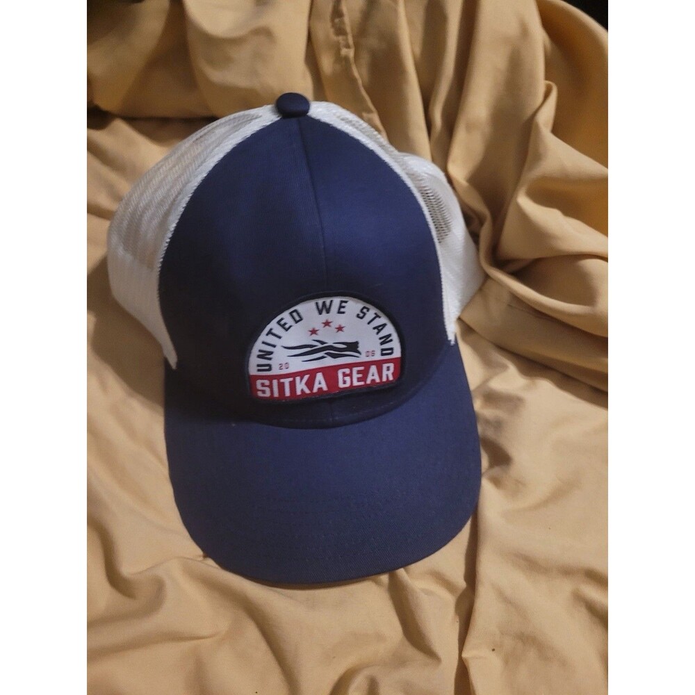 Sitka Gear Hat Blue/White United We Stand Logo Snapback Hunting Gear Cap Mesh
